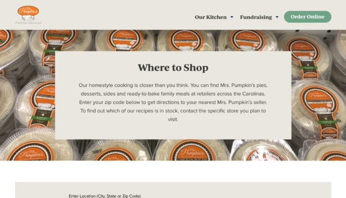 Screenshot of Mrs Pumpkins - Where to Find Us