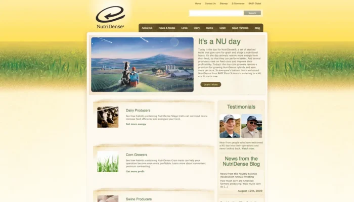 Screenshot of BASF Nutridense Blog