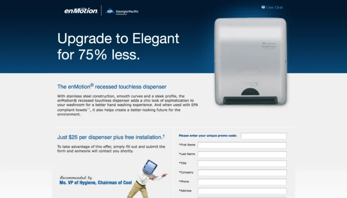 Screenshot of Georgia Pacific enMotion Form