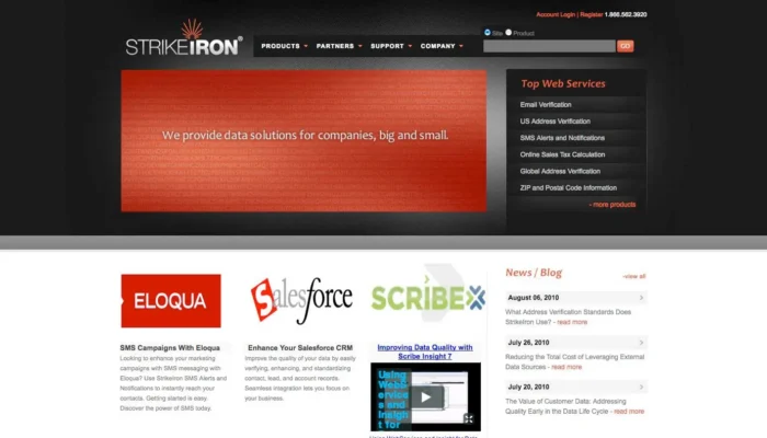 Screenshot of Strikeiron